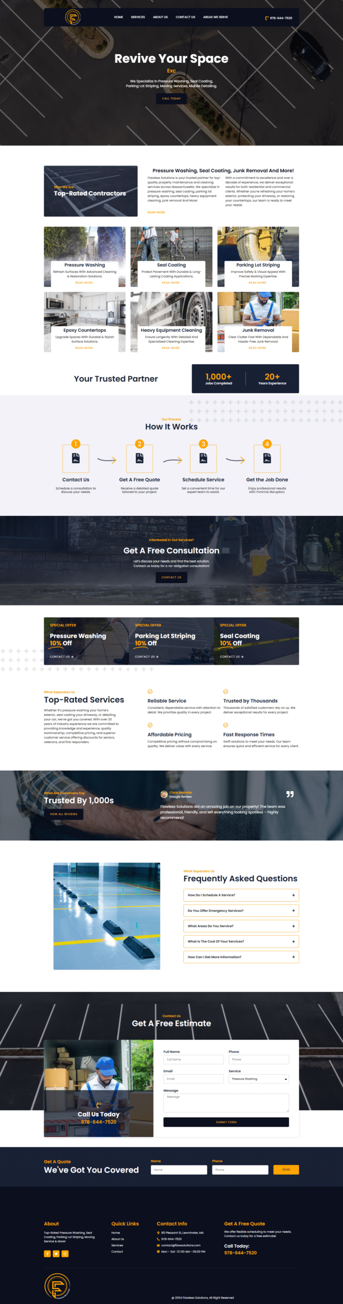 Flawless Solutions Website — Pressure Washing SEO Project