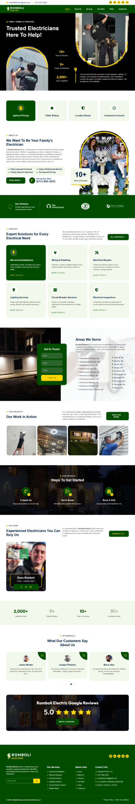 Romboli Electric Website — Electrical Contractor SEO Project